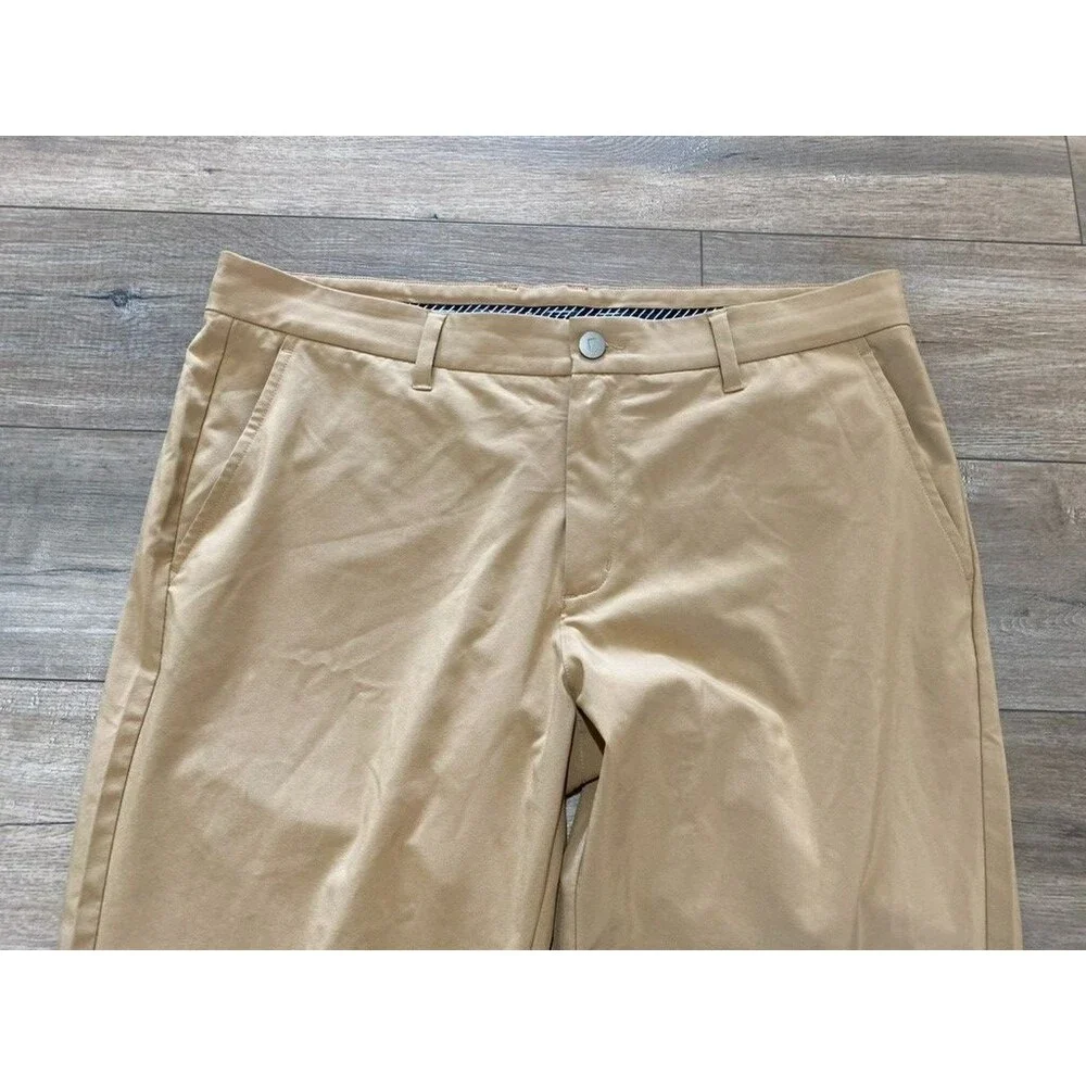 PRIMO Zip Ankle Jogger Chino Mens 36X30 Desert Sand Stretch Casual Golf Pants